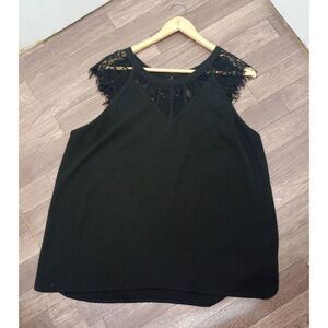 41 Hawthorn black sleeveless zip back blouse. Size XL